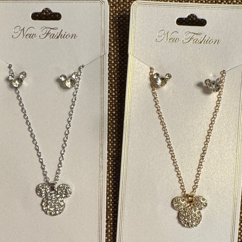 3247- Matt Fun Item- Micky Earrings and Necklace Set Price for‎ 1 Set